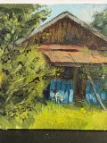 "Картина «Домик в деревне». Картон/ масло / 24*18" – Фото 2