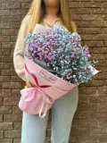 "Радужная гипсофила в розовой упаковке" – Фото 1