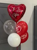 "Фонтан из красно-белых шаров «I love you»" – Фото 0