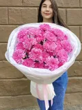 ""Малиновый соблазн"- букет из пышных хризантем🌸" – Фото 0