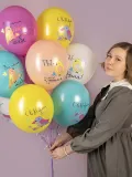 "Шар к 8 Марта, Все птицы поют тебе, Ассорти, 10 шаров, 32 см." – Фото 0