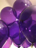 "Набор шаров с гелием под потолок с фиолетовыми полупрозрачными шариками - 15 шт." – Фото 1