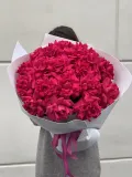"ФРАНЦУЗСКАЯ РОЗА МАЛИНОВАЯ 25 ШТ ПРЕМИАЛЬНАЯ " – Фото 0