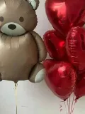"Шары воздушные гелиевые композиция из 6 шаров "Медвежьи объятия любви"" – Фото 0