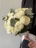 "Букет невесты: кустовые пионовидные розы и эвкалипт Н7" – Фото 2