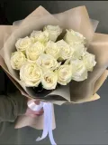 "Моноукет из 15 белых роз" – Фото 0
