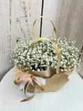 "Композиция из гипсофилы в сумочке Тихая роскошь " – Фото 0