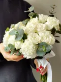 "Букет невесты: кустовые пионовидные розы и диантусы Н9" – Фото 3