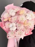 "Хит 🔥 Букет из кустовых хризантем, лагуруса и хлопка" – Фото 1