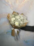 "Букет из диантусов, гипсофилы и хлопка" – Фото 2