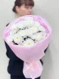 "букет облачко из белой кустовой хризантемы" – Фото 1