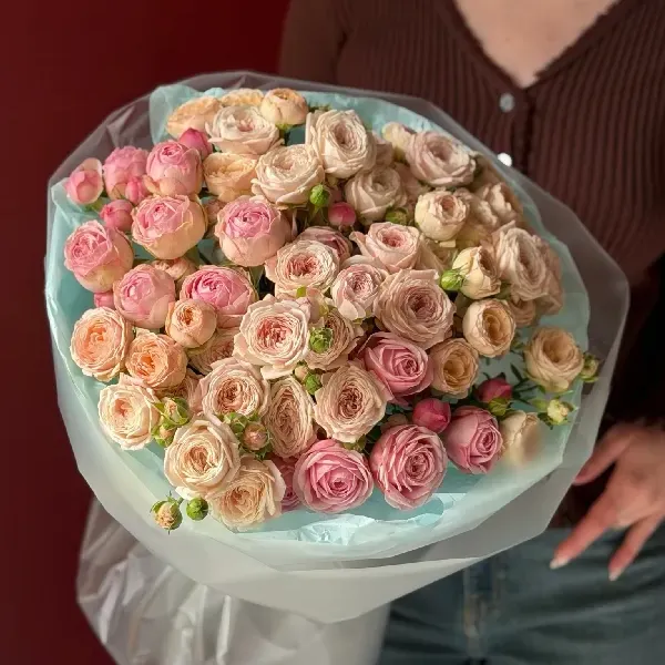 Монобукет «Микс кустовой розы» 15 шт