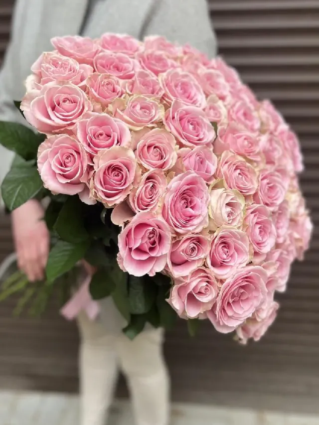 "51 роза букет нежно розовая роза" – Фото 1