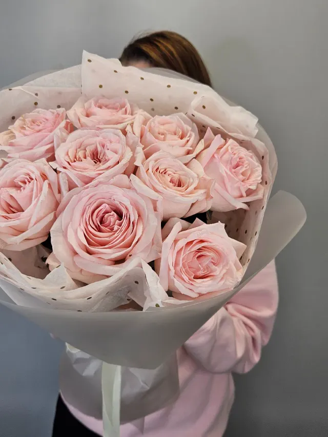 "9 пионовидных роз Pink O'Hara" – Фото 5