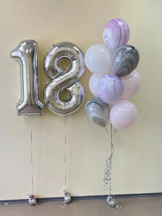 "Набор шаров с гелием № 665 - с цифрами 18" – Фото 3