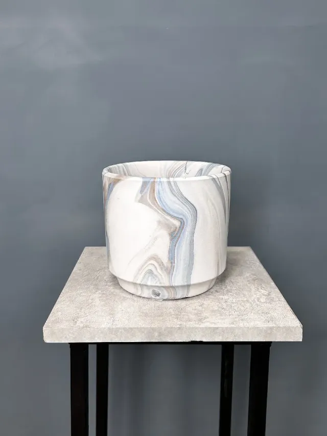 "горшок с голубым и серым узором " – Фото 1