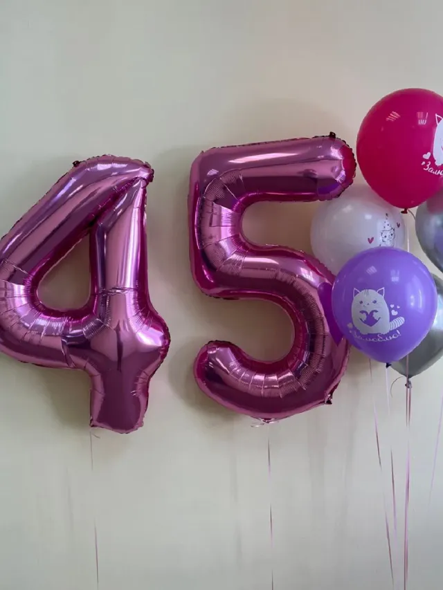 "Набор шаров с гелием № 651 - с цифрами 45" – Фото 3