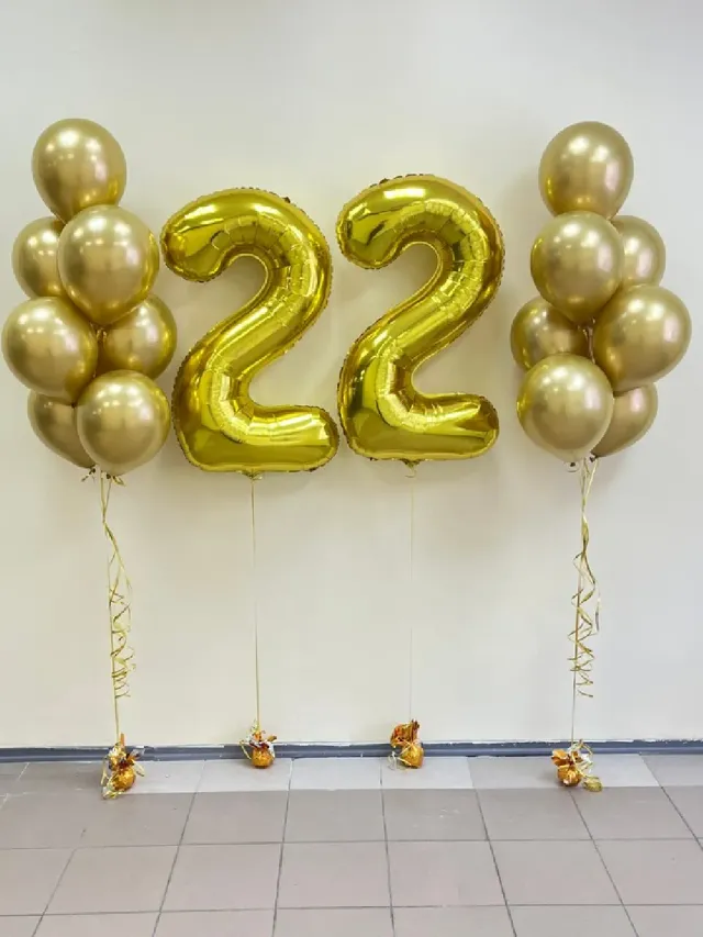 "Набор шаров с гелием № 267 - с цифрами 22 ( аэродизайн )" – Фото 2