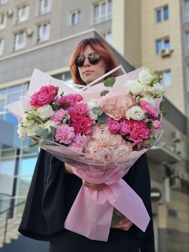 "Большой розовый букет любви" – Фото 4