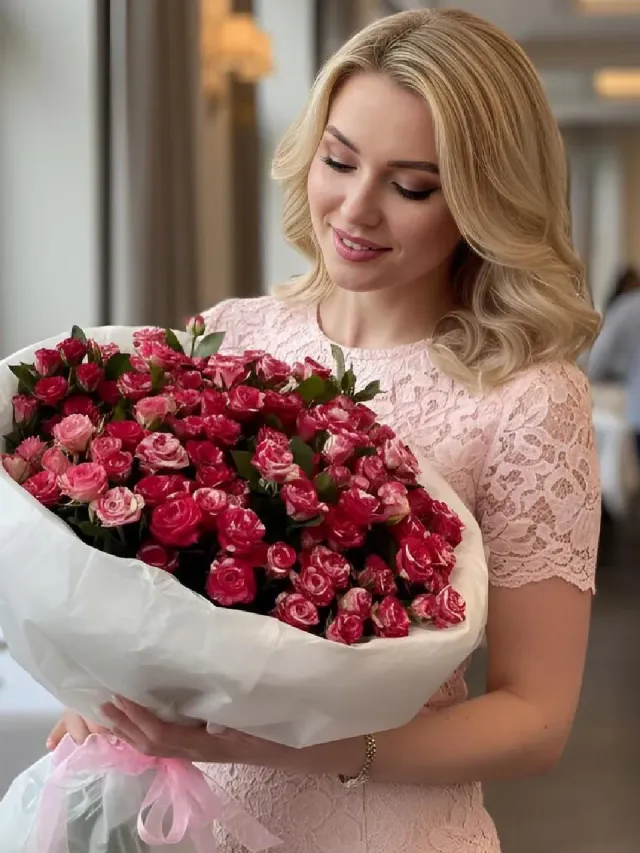 "Охапка кустовых роз" – Фото 1