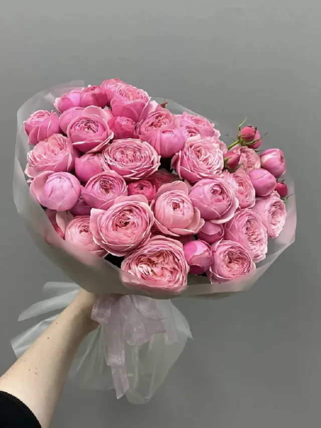 "«Сильва Пинк: 11 причин влюбиться» 🌸 моно букет 11 веток кустовой розы" – Фото 8