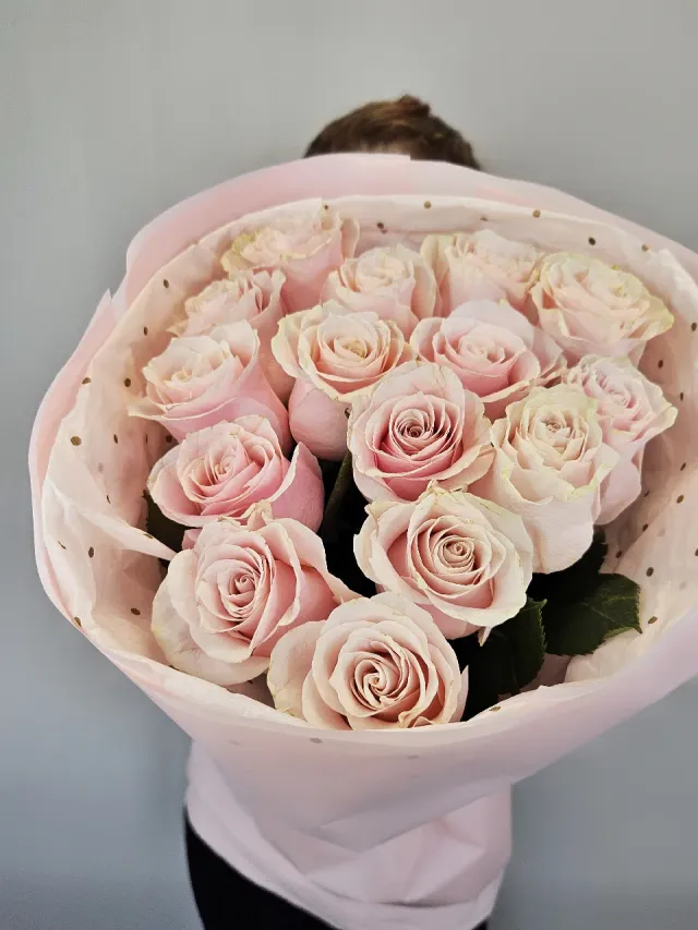 " 15 розовых роз Pink Mondial" – Фото 2