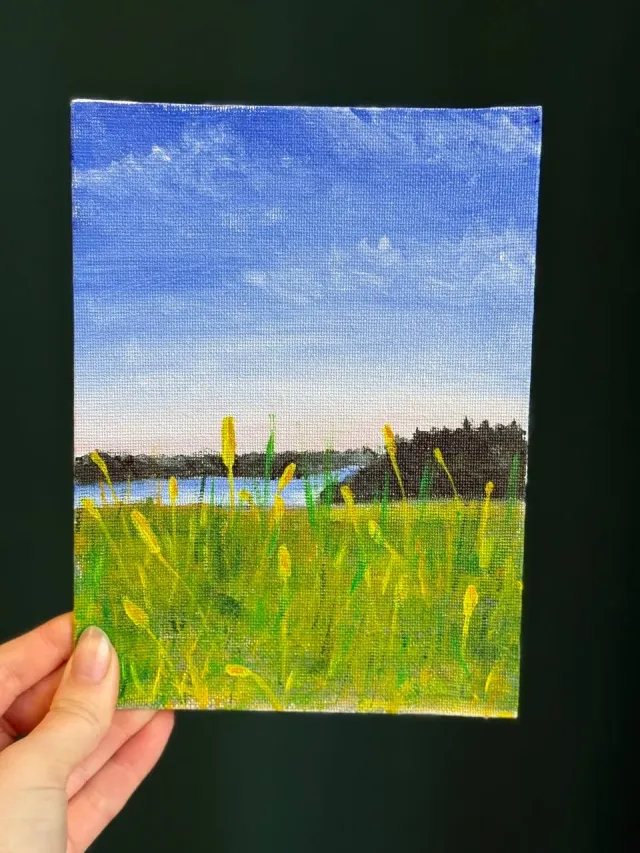 "Картина «Хохловка». Картон / акрил / 15*20" – Фото 3