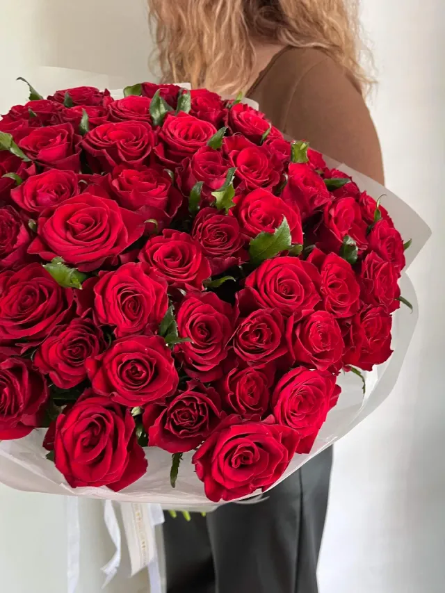 "«чувства❤️» Букет из красной розы 51шт" – Фото 5