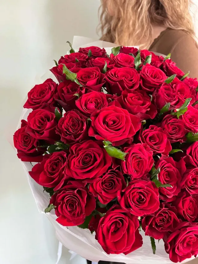 "«чувства❤️» Букет из красной розы 51шт" – Фото 4