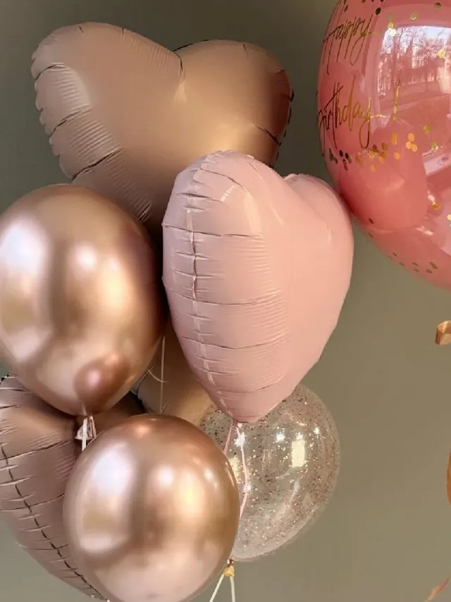 "Баблз (60см) и фонтан шаров 🤎 «Happy birthday»" – Фото 4