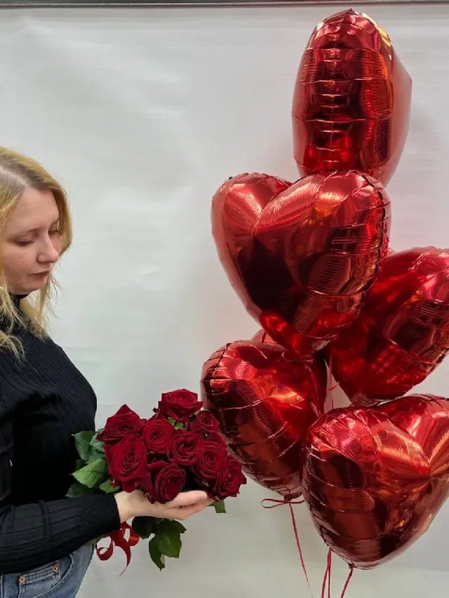 "Комбо набор (цветы и шары) 11 - Любимой девушке" – Фото 1